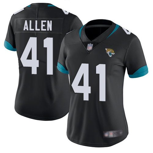 Nike Jacksonville Jaguars #41 Josh Allen Black Team Color Women Stitched NFL Vapor Untouchable Limited Jersey->women nfl jersey->Women Jersey